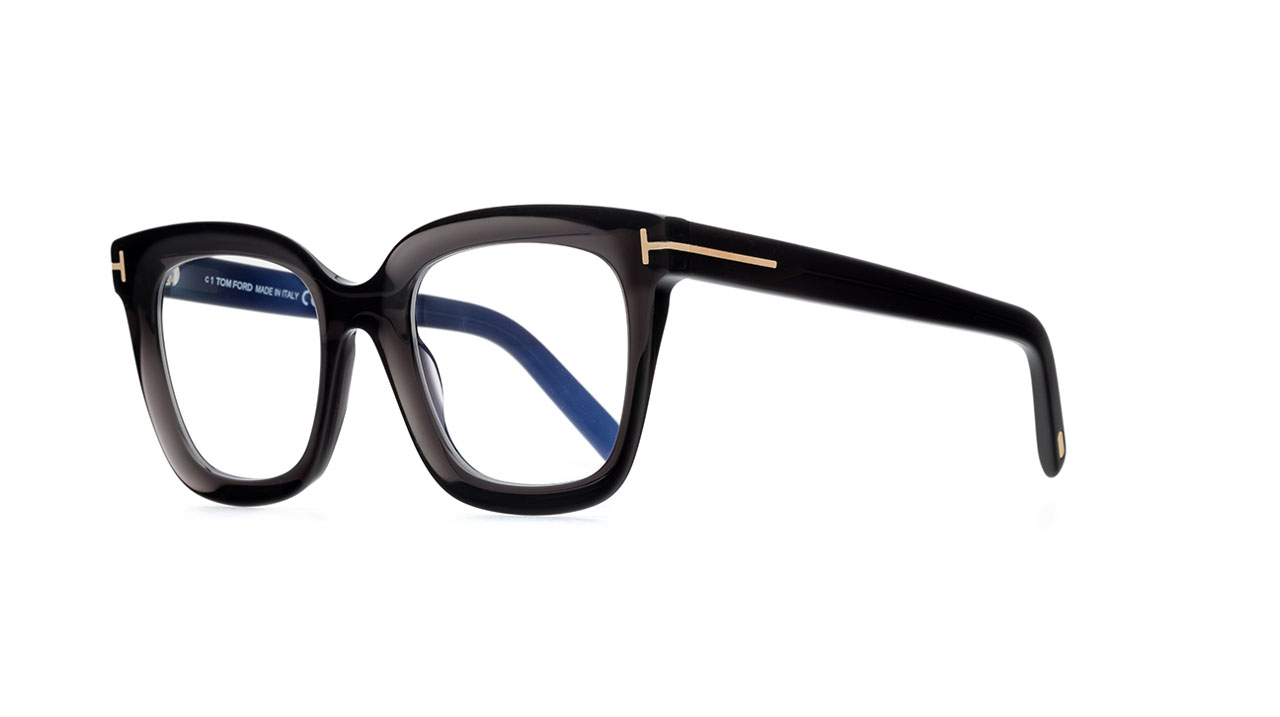 Paire de lunettes de vue Tom-ford Tf5880-b couleur gris - Côté à angle - Doyle