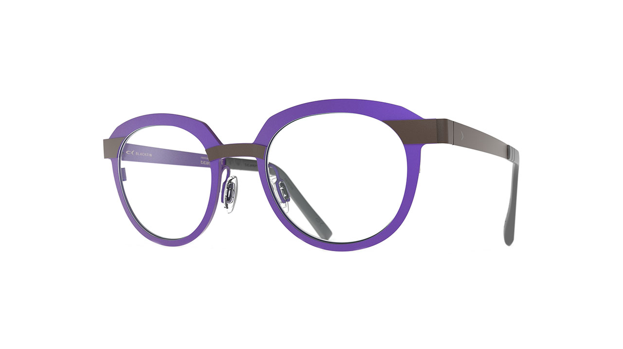 Paire de lunettes de vue Blackfin Bf1007 auberville couleur mauve - Côté à angle - Doyle