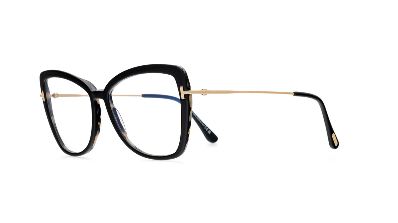 Paire de lunettes de vue Tom-ford Tf5882-b couleur noir - Côté à angle - Doyle