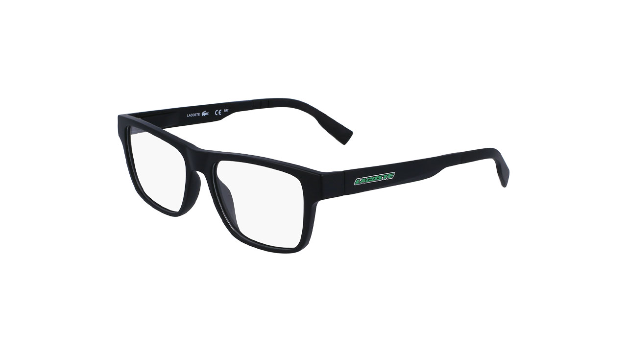 Paire de lunettes de vue Lacoste L3655 couleur noir - Côté à angle - Doyle
