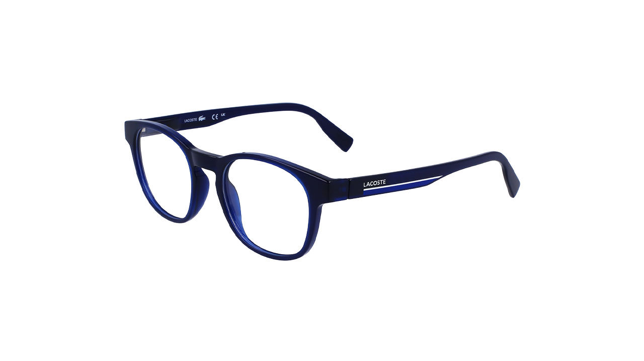 Paire de lunettes de vue Lacoste L3654 couleur marine - Côté à angle - Doyle