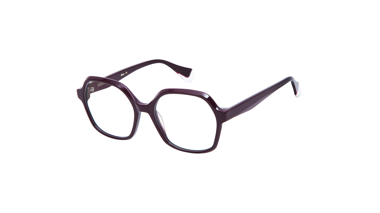 Paire de lunettes de vue Gigi-studio Rafaella couleur mauve - Côté à angle - Doyle