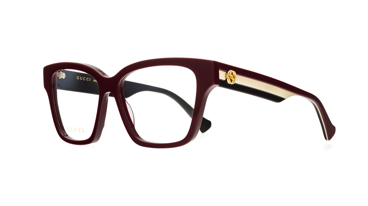 Paire de lunettes de vue Gucci Gg1302o couleur rouge - Côté à angle - Doyle