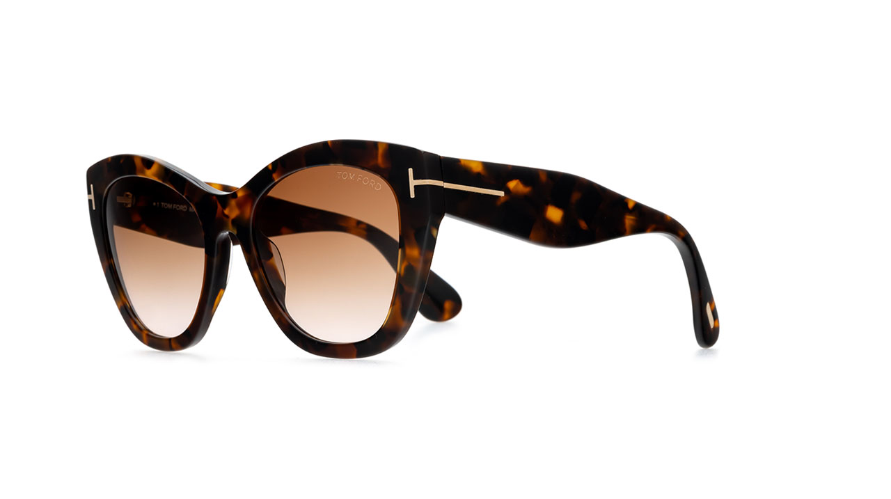 Paire de lunettes de soleil Tom-ford Tf940 /s couleur havane - Côté à angle - Doyle