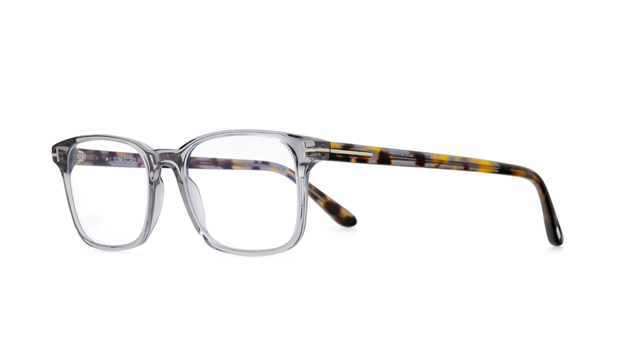 Paire de lunettes de vue Tom-ford Tf5831-b couleur gris - Côté à angle - Doyle