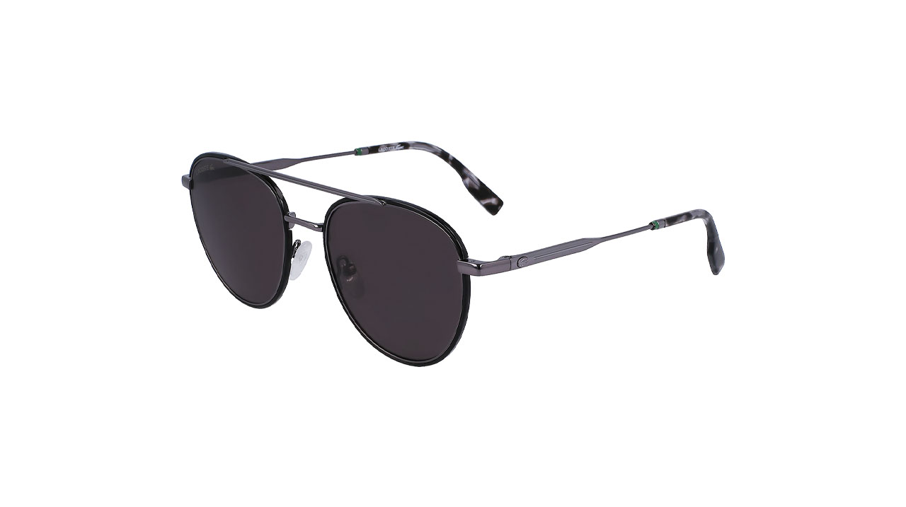 Paire de lunettes de soleil Lacoste L258s couleur noir - Côté à angle - Doyle