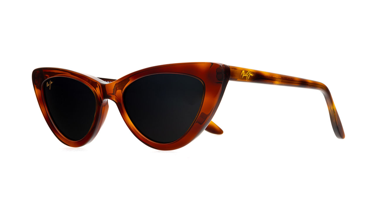 Paire de lunettes de soleil Maui-jim Hs891 couleur brun - Côté à angle - Doyle