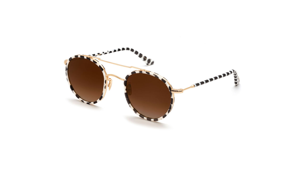 Paire de lunettes de soleil Krewe Porter /s couleur noir or - Côté à angle - Doyle