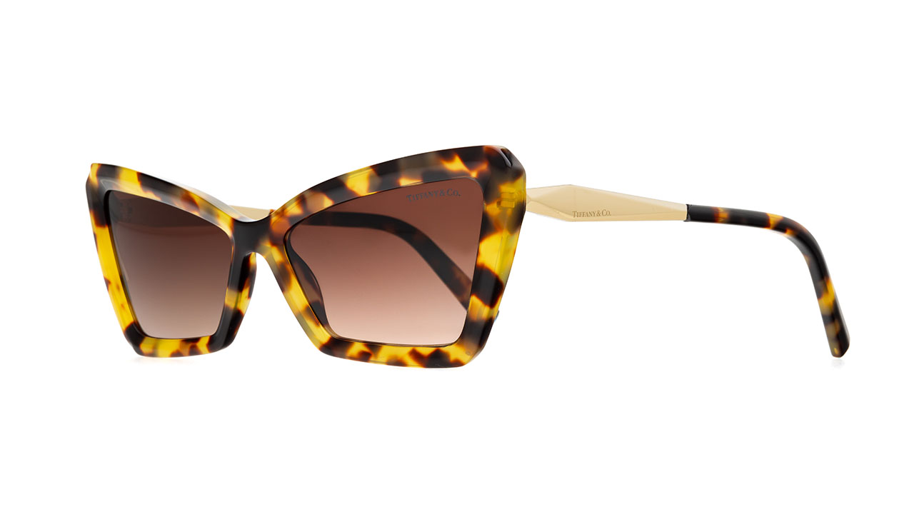 Paire de lunettes de soleil Tiffany-co Tf4203 /s couleur brun - Côté à angle - Doyle