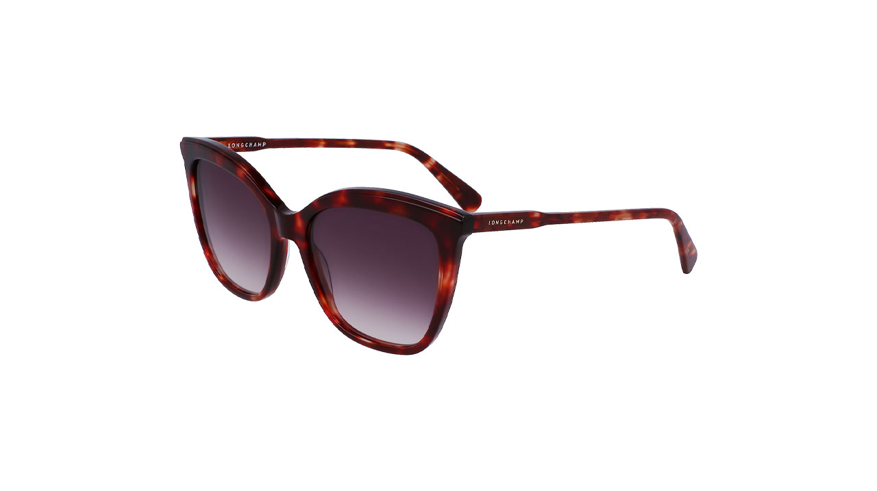 Paire de lunettes de soleil Longchamp Lo729s couleur rouge - Côté à angle - Doyle