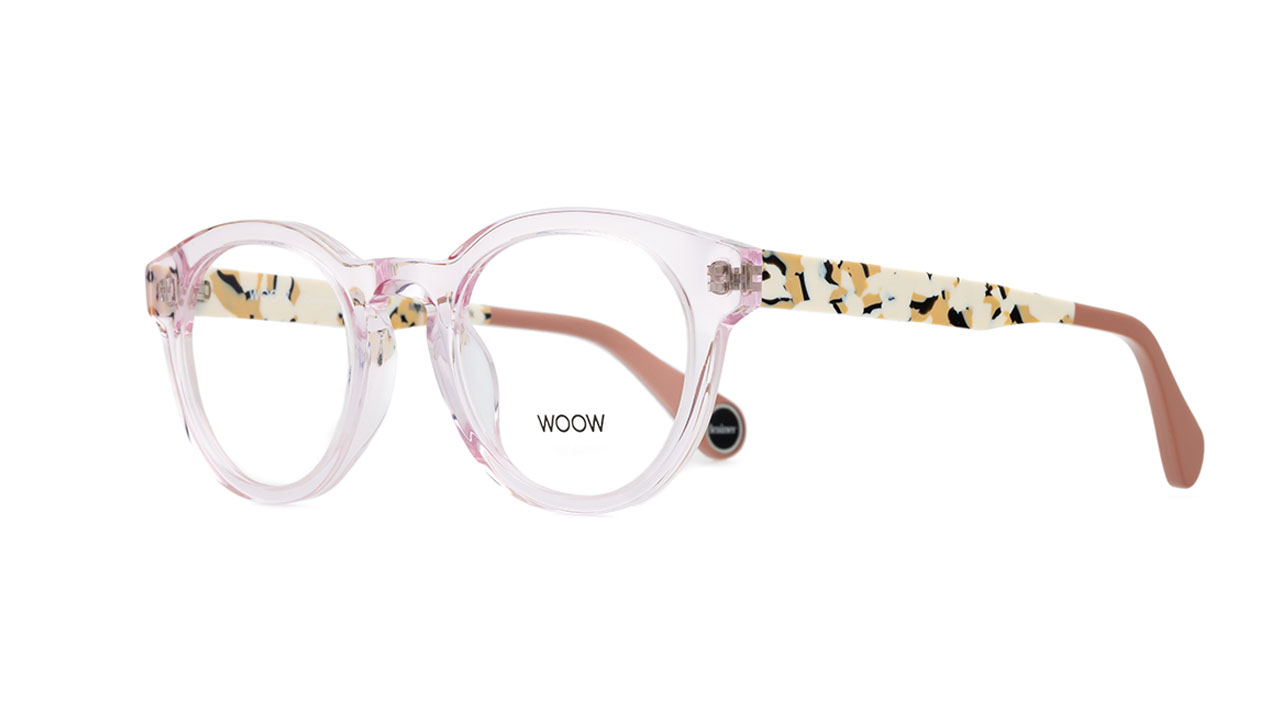 Paire de lunettes de vue Woow No brainer 1 couleur rose - Côté à angle - Doyle