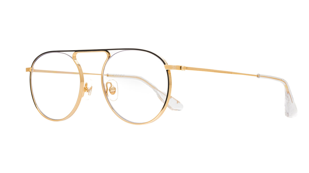 Paire de lunettes de vue Krewe Rampart optical couleur or - Côté à angle - Doyle