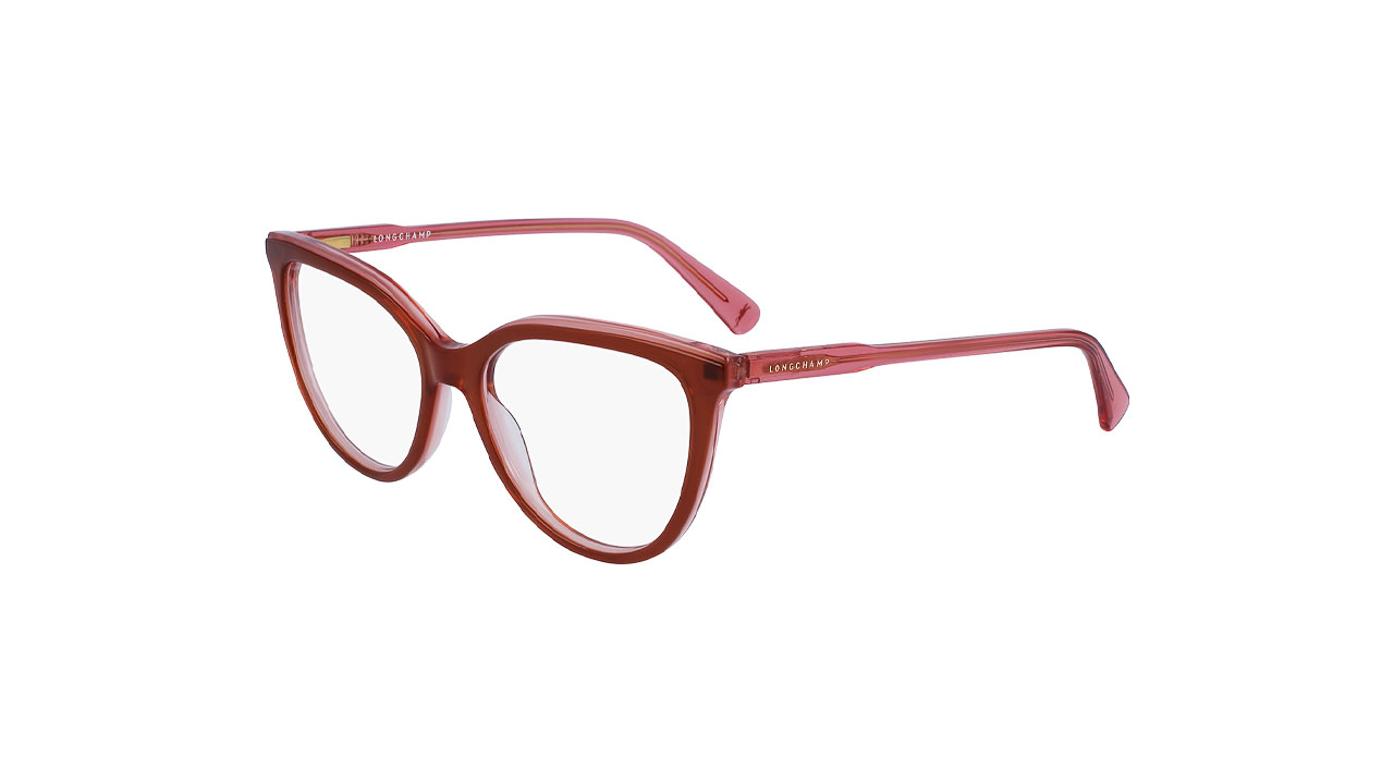 Paire de lunettes de vue Longchamp Lo2717 couleur rose - Côté à angle - Doyle