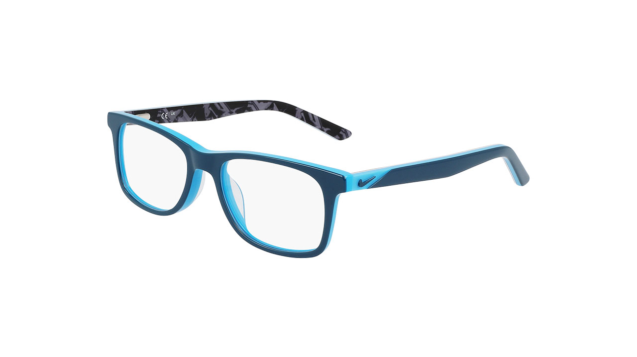 Paire de lunettes de vue Nike 5549 couleur turquoise - Côté à angle - Doyle