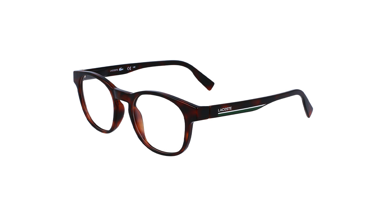Paire de lunettes de vue Lacoste L3654 couleur brun - Côté à angle - Doyle