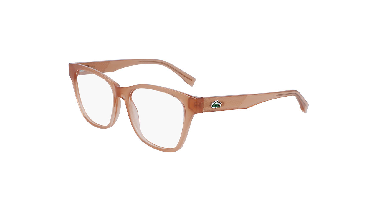 Paire de lunettes de vue Lacoste L2920 couleur nude - Côté à angle - Doyle