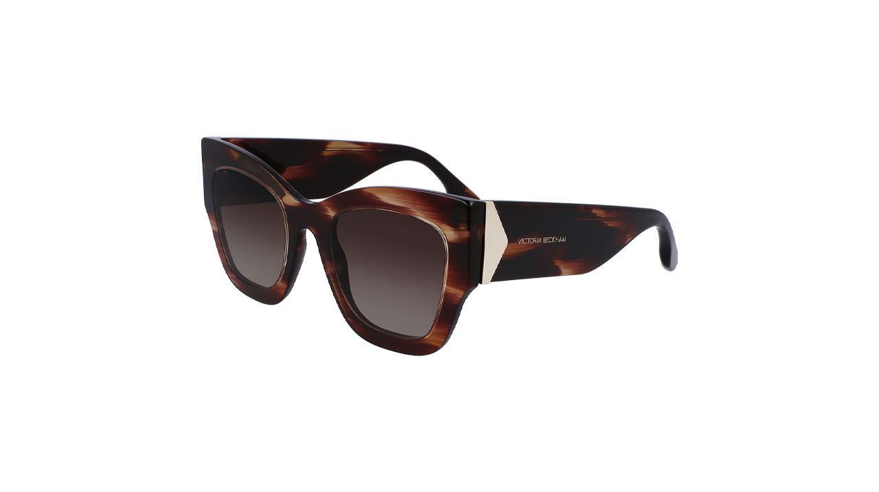 Paire de lunettes de soleil Victoria-beckham Vb652s couleur brun - Côté à angle - Doyle