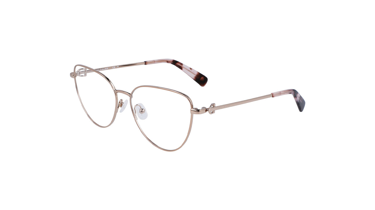 Paire de lunettes de vue Longchamp Lo2158 couleur or rose - Côté à angle - Doyle
