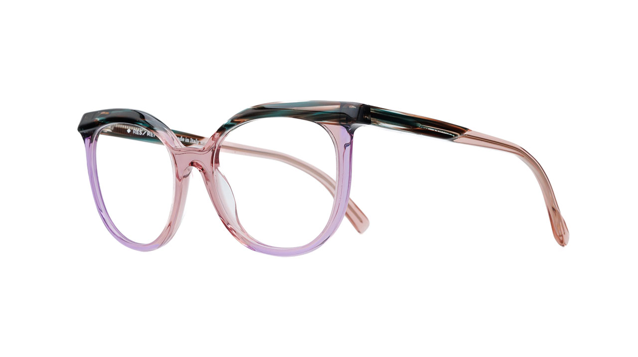 Paire de lunettes de vue Res-rei Foxtrot couleur rose - Côté à angle - Doyle