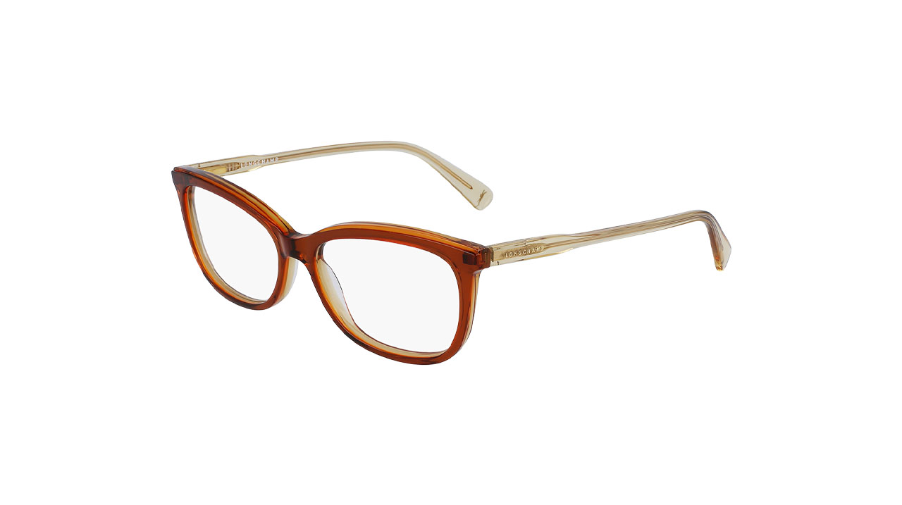 Paire de lunettes de vue Longchamp Lo2718 couleur bronze - Côté à angle - Doyle