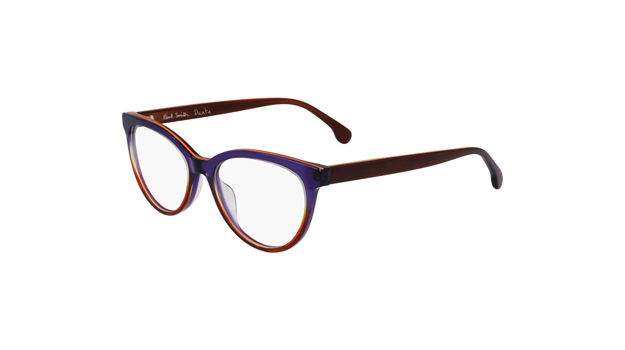 Paire de lunettes de vue Paul-smith Dante couleur mauve - Côté à angle - Doyle