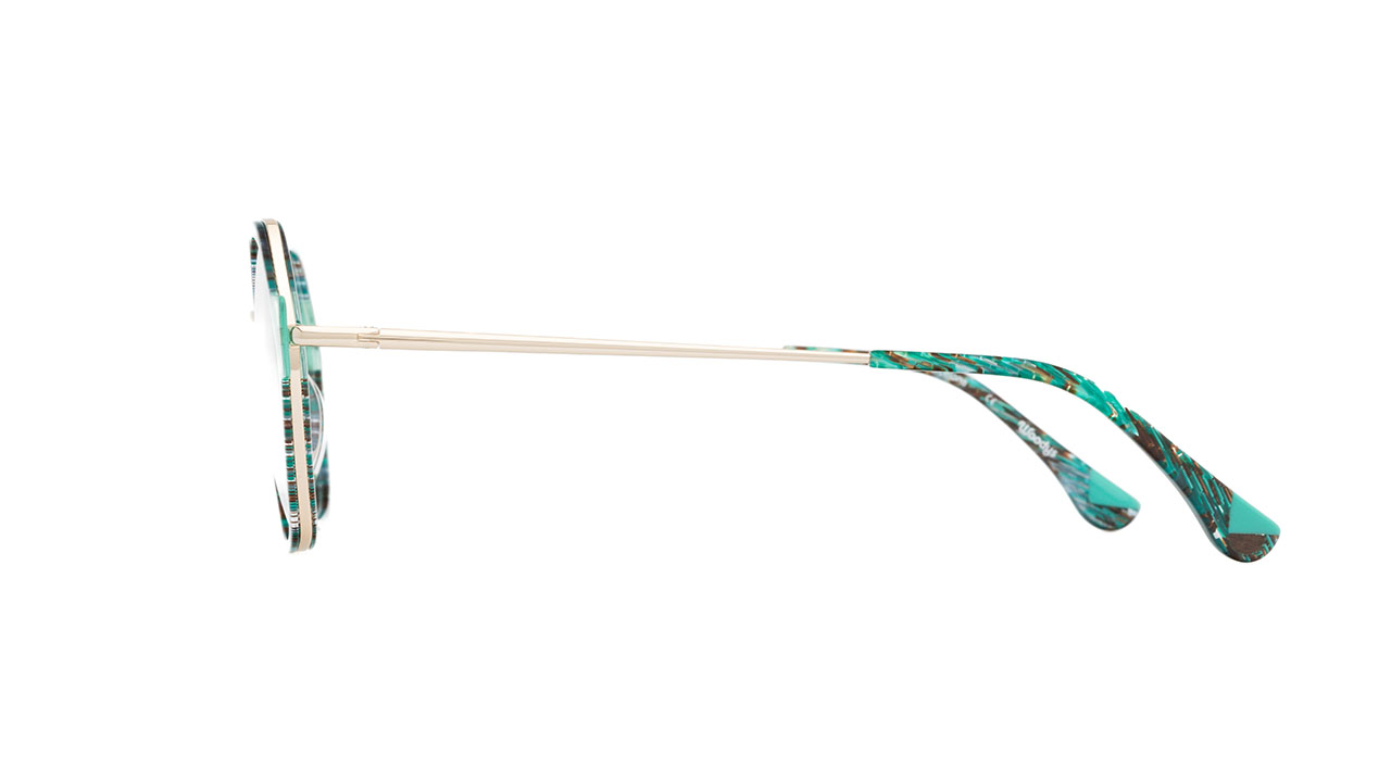 Paire de lunettes de vue Woodys Victor couleur turquoise - Côté droit - Doyle