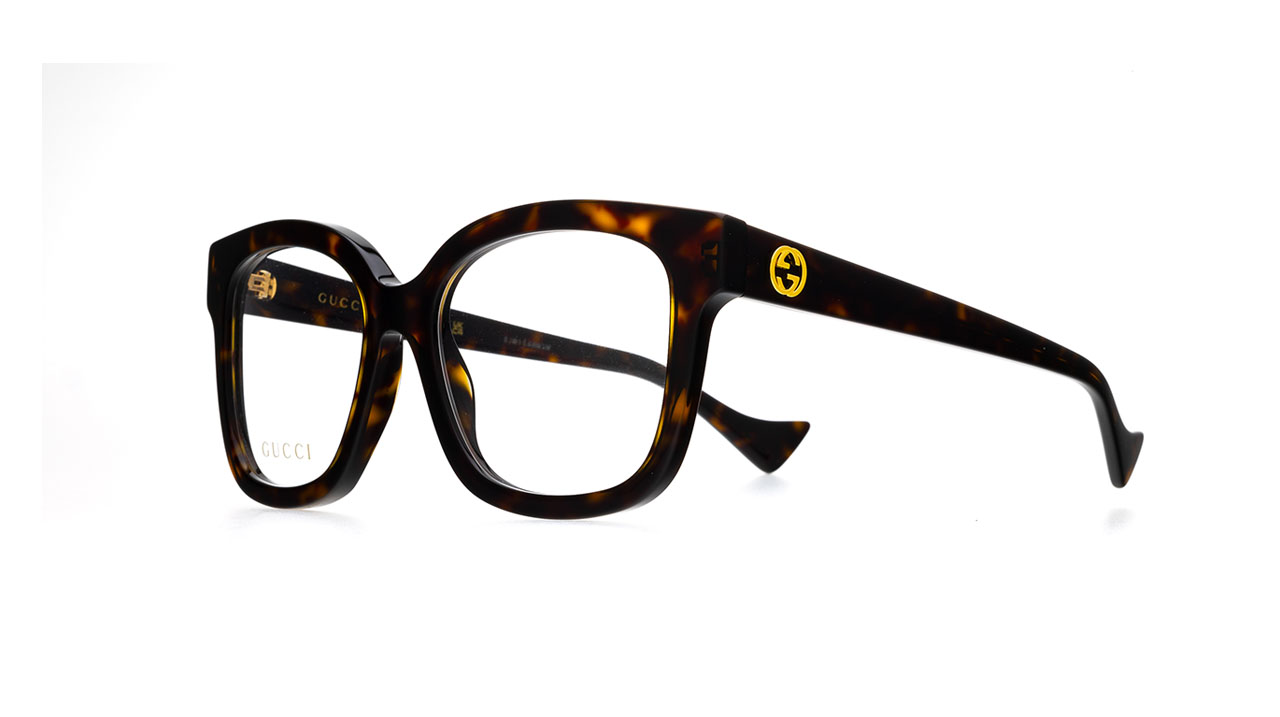 Paire de lunettes de vue Gucci Gg1258o couleur havane - Côté à angle - Doyle