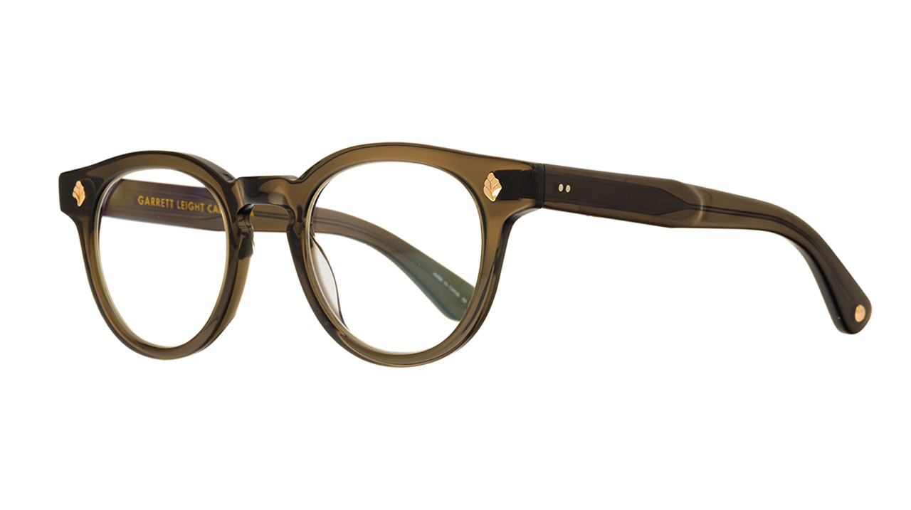 Paire de lunettes de vue Garrett-leight Jack couleur noir - Côté à angle - Doyle