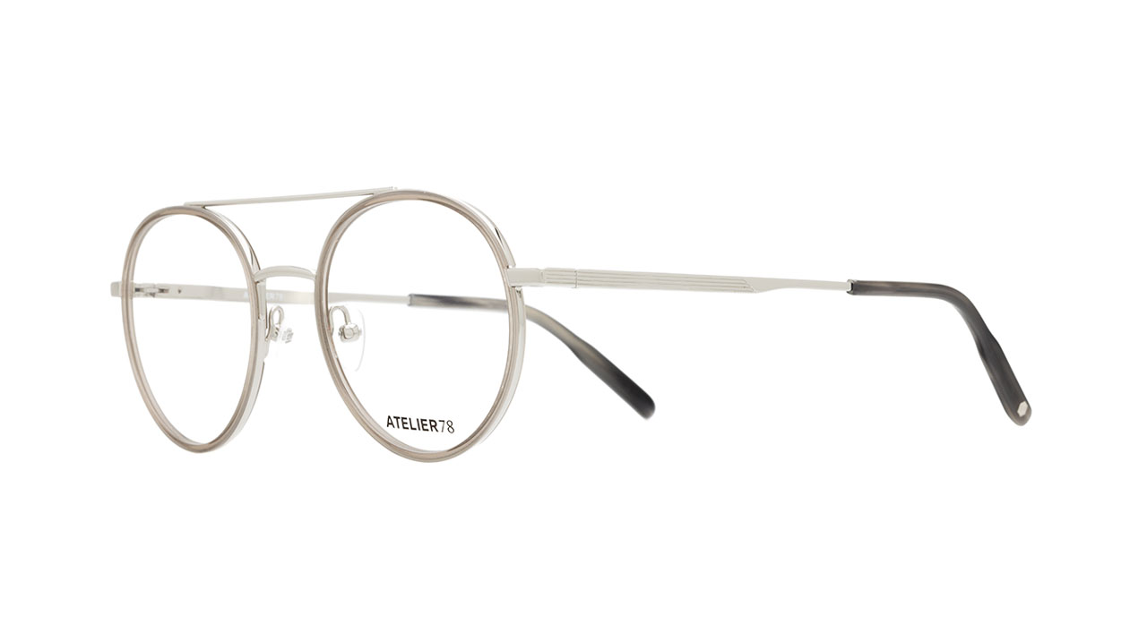 Paire de lunettes de vue Atelier-78 Alex couleur gris - Côté à angle - Doyle