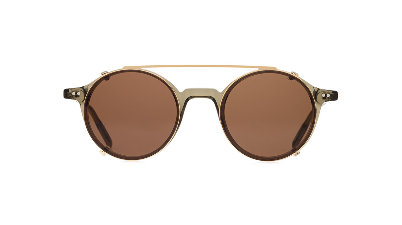 Paire de lunettes de soleil Atelier-78 Lou clip couleur bronze - Côté à angle - Doyle