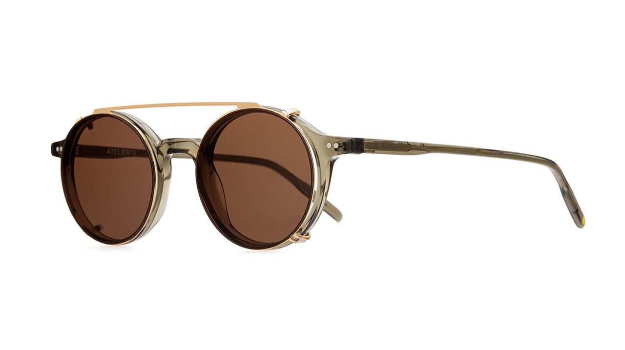 Paire de lunettes de soleil Atelier-78 Lou clip couleur bronze - Côté droit - Doyle