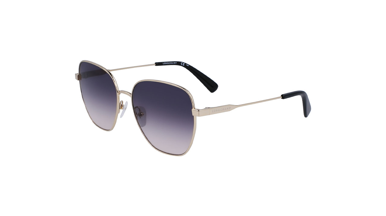 Paire de lunettes de soleil Longchamp Lo168s couleur or - Côté à angle - Doyle