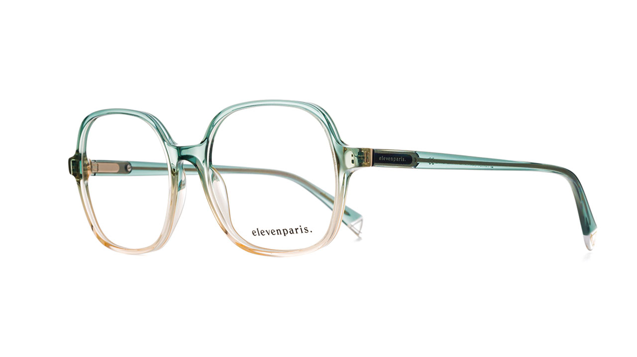 Paire de lunettes de vue Elevenparis Epaa134 couleur turquoise - Côté à angle - Doyle