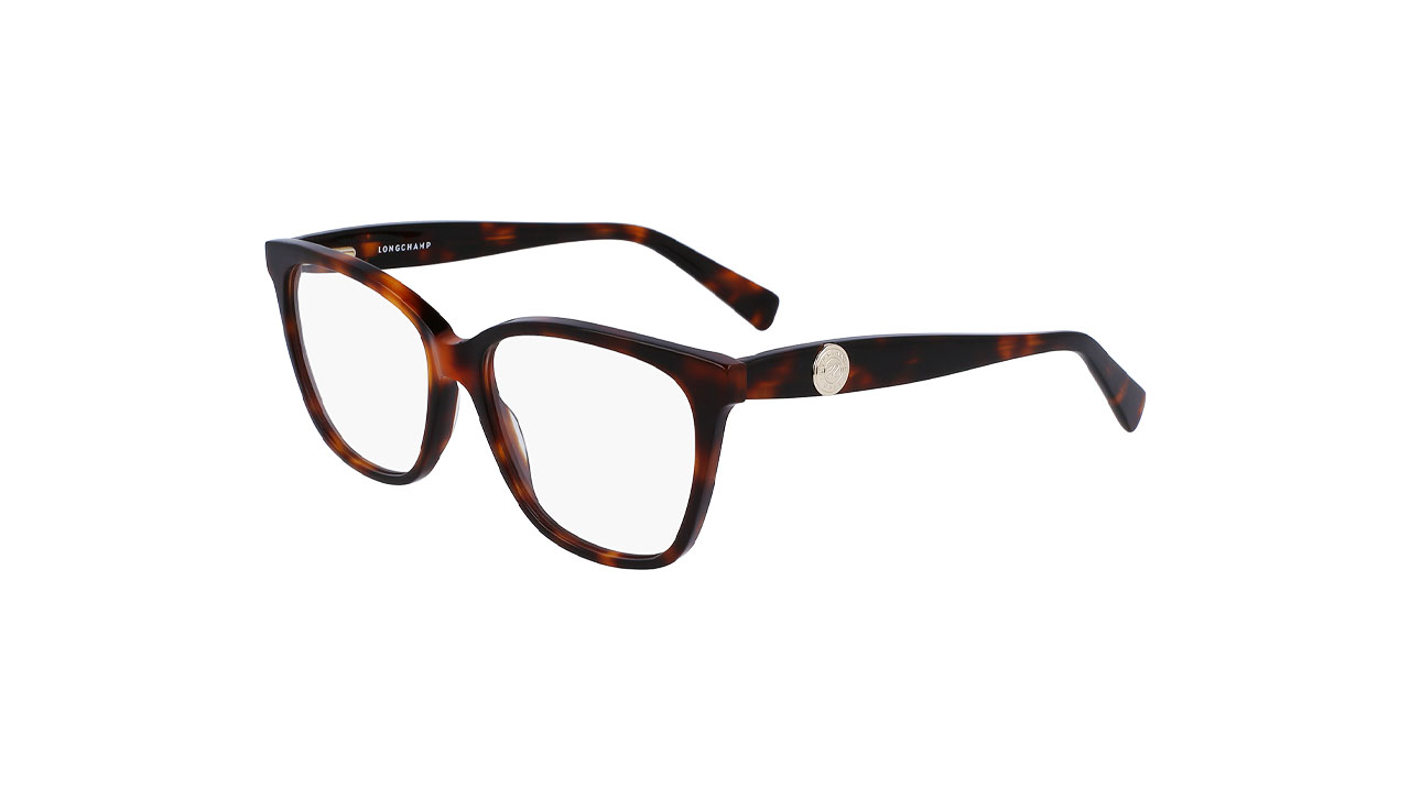 Paire de lunettes de vue Longchamp Lo2715 couleur havane - Côté à angle - Doyle