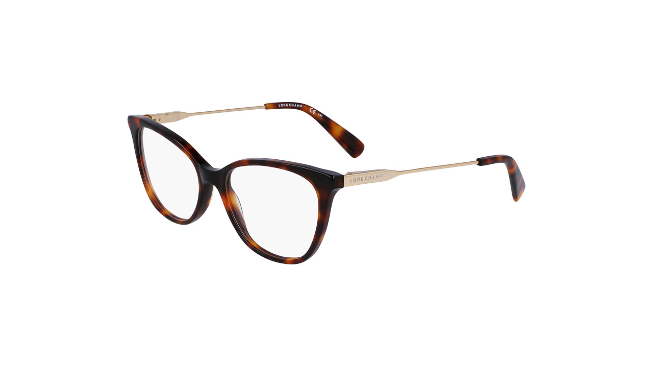 Paire de lunettes de vue Longchamp Lo2719 couleur havane - Côté à angle - Doyle