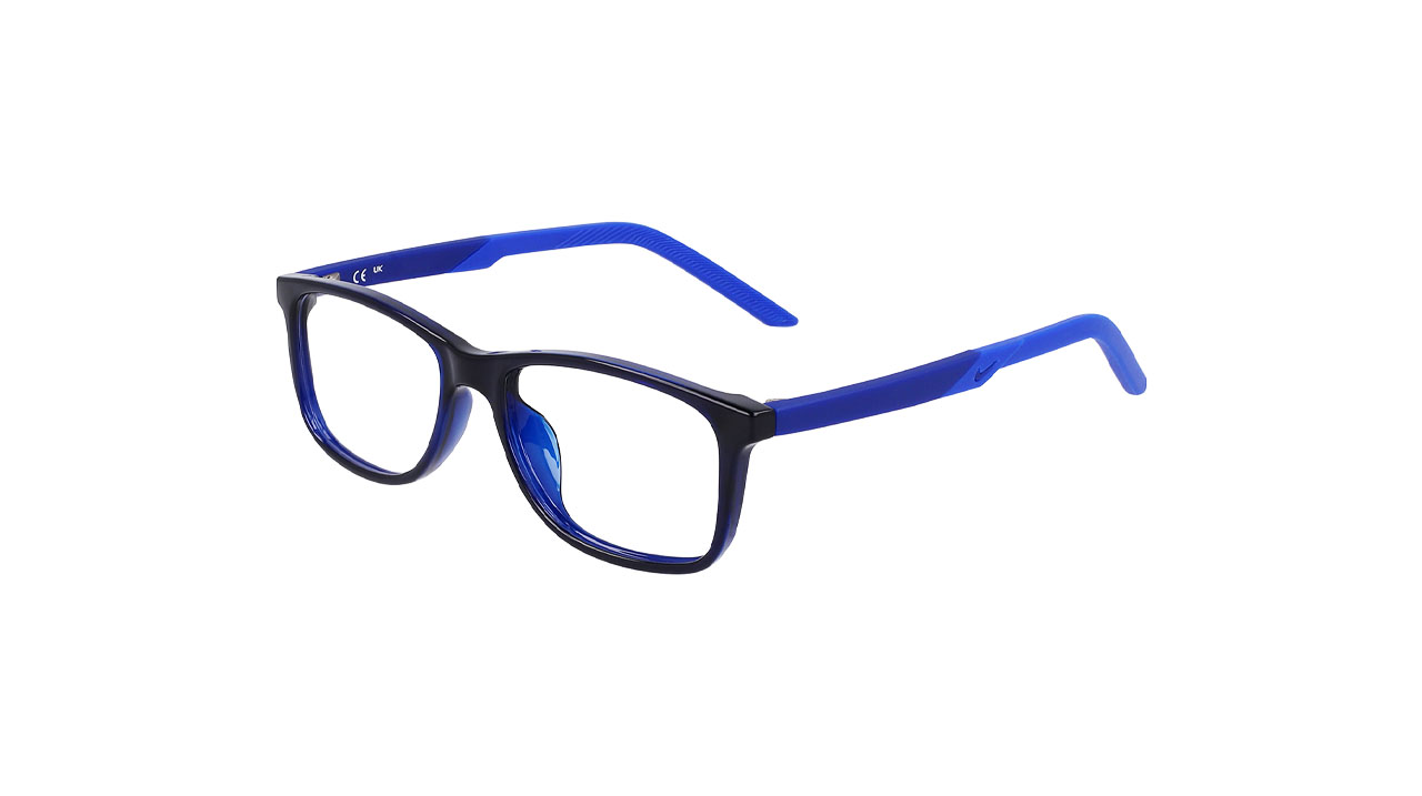 Paire de lunettes de vue Nike 5037 couleur bleu - Côté à angle - Doyle