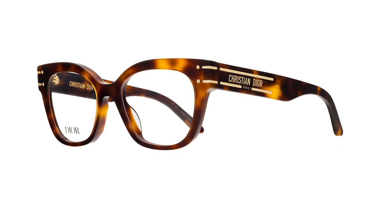 Paire de lunettes de vue Christian-dior Diorsignatureo b2i couleur brun - Côté à angle - Doyle