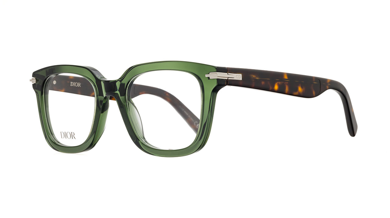 Paire de lunettes de vue Christian-dior Diorblacksuito s10i couleur vert - Côté à angle - Doyle