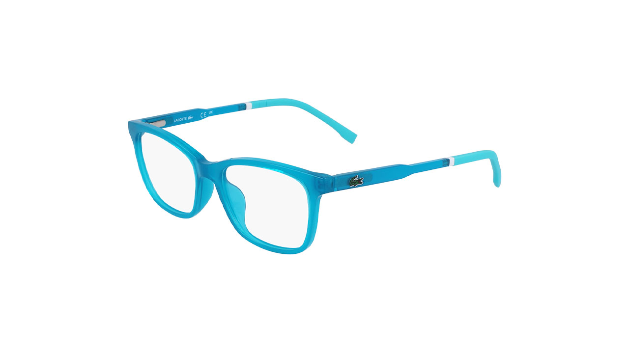 Paire de lunettes de vue Lacoste L3648 couleur turquoise - Côté à angle - Doyle