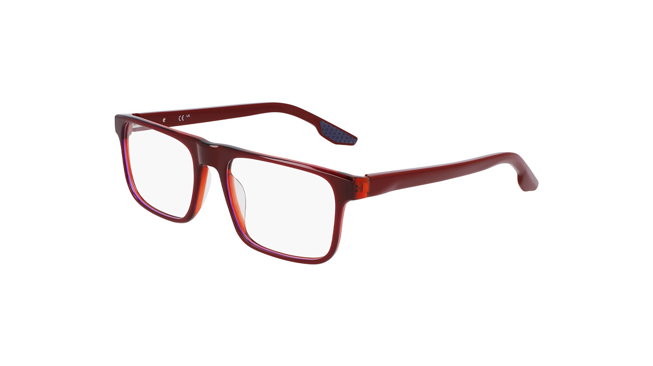 Paire de lunettes de vue Nike 7161 couleur rouge - Côté à angle - Doyle