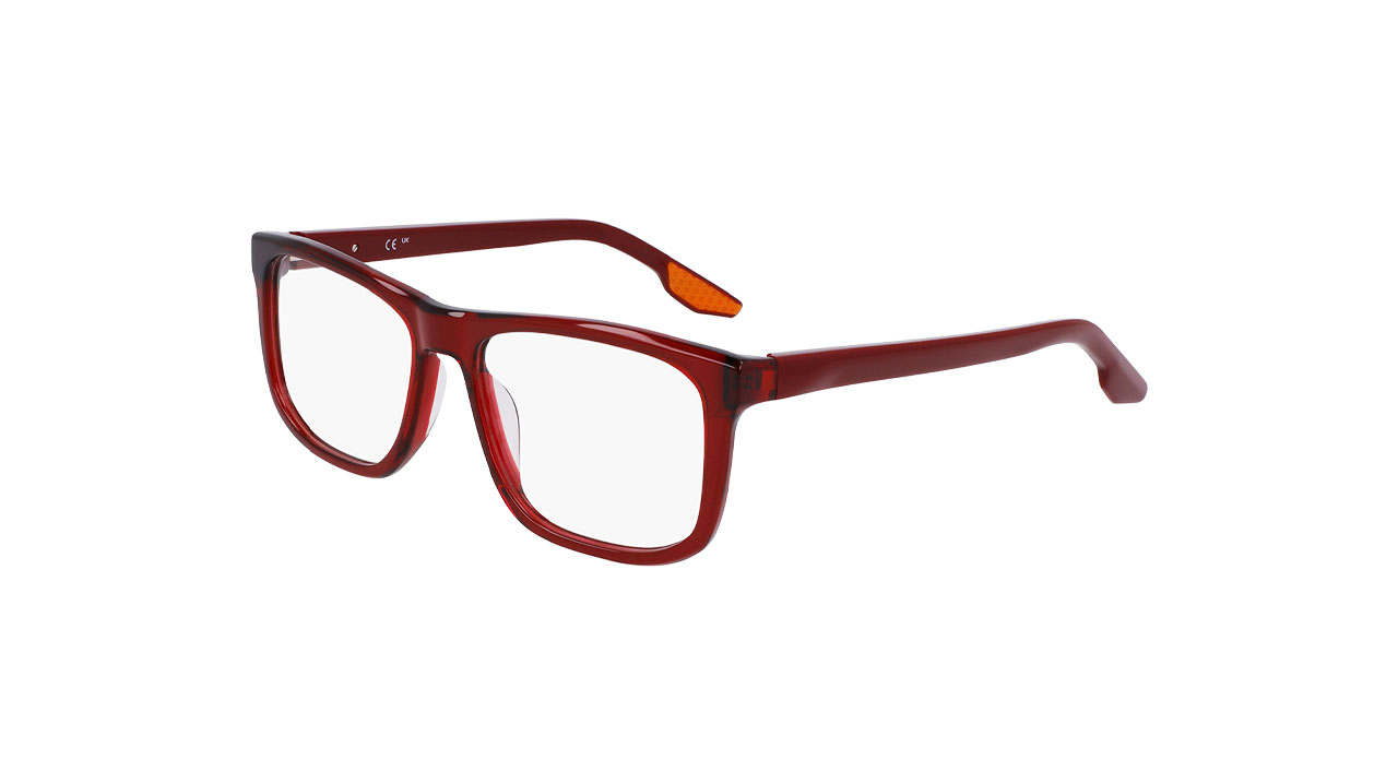 Paire de lunettes de vue Nike 7163 couleur rouge - Côté à angle - Doyle