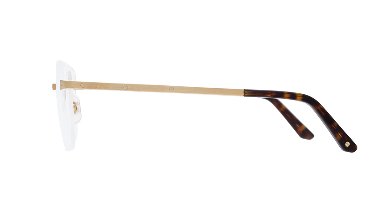 Paire de lunettes de vue Cartier Ct0336o couleur noir or - Côté à angle - Doyle