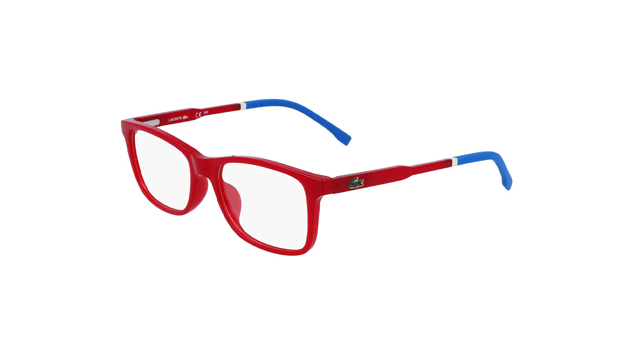 Paire de lunettes de vue Lacoste L3647 couleur rouge - Côté à angle - Doyle