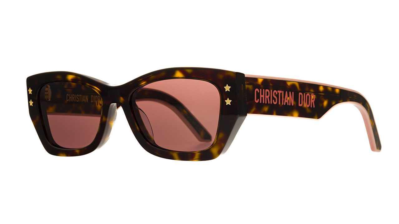 Paire de lunettes de soleil Christian-dior Diorpacific s2u /s couleur brun - Côté à angle - Doyle