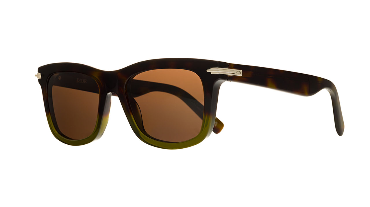 Paire de lunettes de soleil Christian-dior Diorblacksuit s11i /s couleur brun - Côté à angle - Doyle