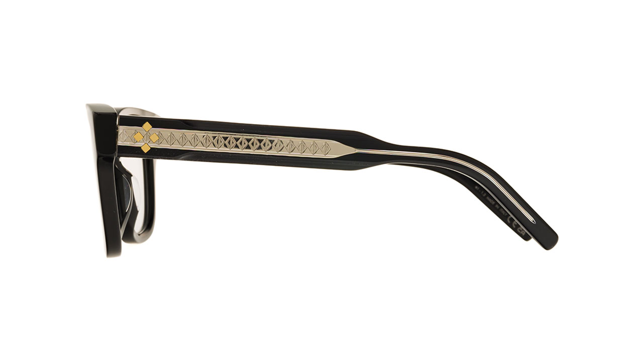 Paire de lunettes de vue Christian-dior Cd diamondo s1i couleur noir or - Côté droit - Doyle