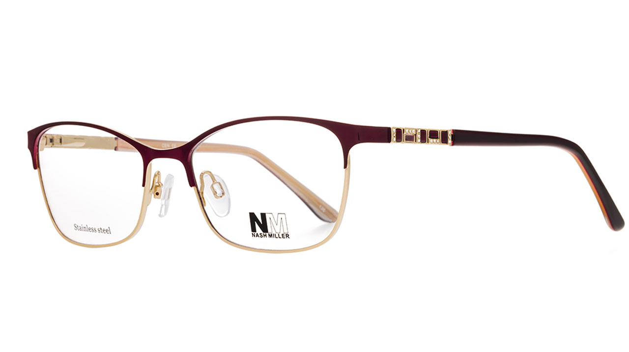 Paire de lunettes de vue Les-essentiels N.miller n037 couleur rouge - Côté à angle - Doyle