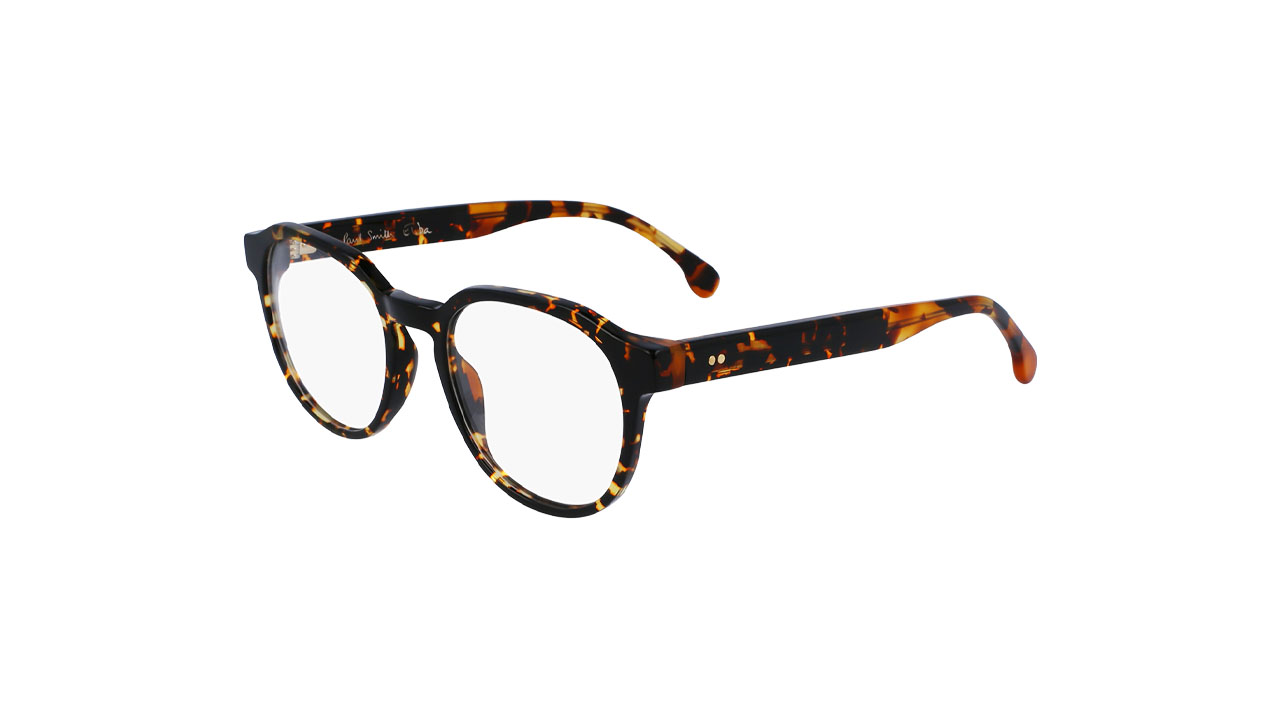 Paire de lunettes de vue Paul-smith Elba couleur brun - Côté à angle - Doyle