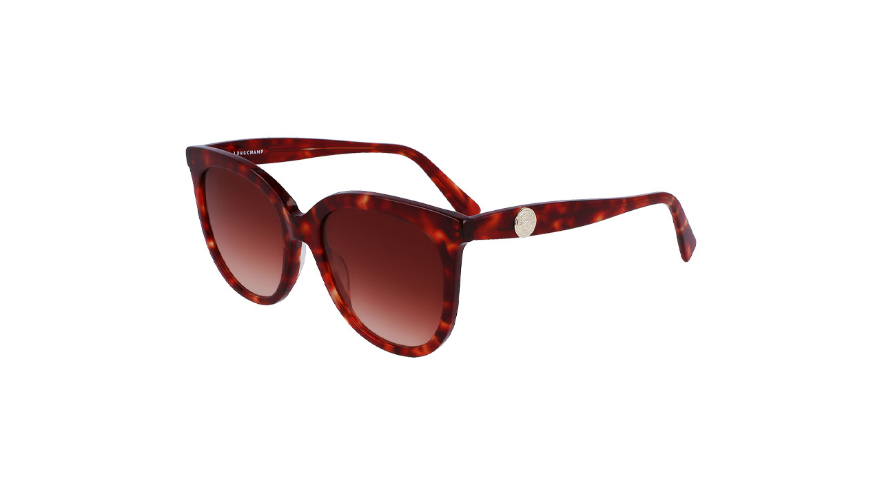 Paire de lunettes de soleil Longchamp Lo731s couleur rouge - Côté à angle - Doyle