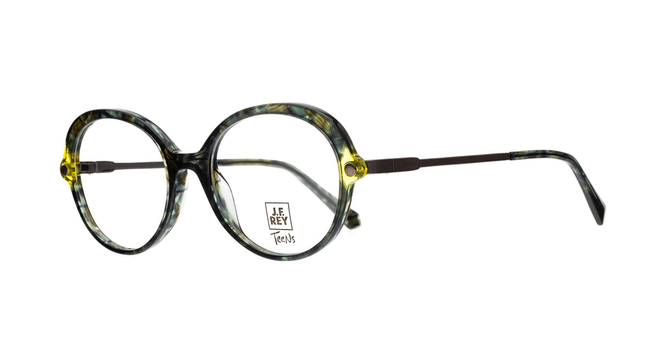 Paire de lunettes de vue Jf-rey Emilie couleur vert - Côté à angle - Doyle
